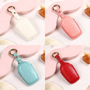 Car Female Style Cowhide Leather Key Protective Cover for Toyota 3-button 2017, without Bow (Lake Blue)
