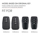 Car Female Style Cowhide Leather Key Protective Cover for Toyota 3-button 2018, without Bow (Red)