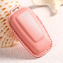 Car Female Style Cowhide Leather Key Protective Cover for Toyota 3-button 2018, without Bow (Lake Blue)