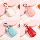 Car Female Style Cowhide Leather Key Protective Cover for Cadillac 4-button, without Bow (Red)