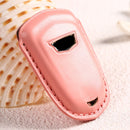 Car Female Style Cowhide Leather Key Protective Cover for Cadillac 5-button, without Bow(Pink)