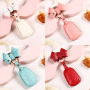 Car Female Style Cowhide Leather Key Protective Cover for Cadillac 5-button, with Bow (Pink)