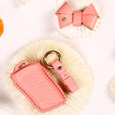 Car Female Style Cowhide Leather Key Protective Cover for Lexus, with Bow (Lake Blue)