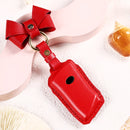 Car Female Style Cowhide Leather Key Protective Cover for Lexus, with Bow (Red)