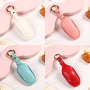 Car Female Style Cowhide Leather Key Protective Cover for Tesla Model X, B Type without Bow (Lake Blue)