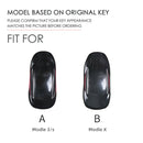 Car Female Style Cowhide Leather Key Protective Cover for Tesla Model X, B Type with Bow (Red)