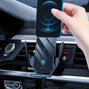 G18+ 15W Car Wireless Charger Smart Induction Air Outlet Phone Holder (Silver)
