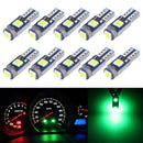 10 in 1 Car T5 0.2W DC12V Instrument Panel LED Decorative Light(Green Light)