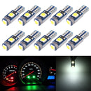 10 in 1 Car T5 0.2W DC12V Instrument Panel LED Decorative Light(White Light)