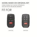 Hallmo Car Genuine Leather Key Protective Cover for Toyota Sienna 6-button (Blue)