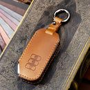 Hallmo Car Cowhide Leather Key Protective Cover for KIA (Black)