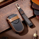 Hallmo Car Genuine Leather Key Protective Cover for Jeep Compass 4-button (Black)
