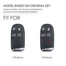 Hallmo Car Genuine Leather Key Protective Cover for Jeep Compass 5-button (Brown)