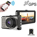 D908 3 inch Car Ultra HD Driving Recorder, Double Recording + GPS + WIFI + Gravity Parking Monitoring + Lane Deviation Warning