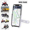 Motorcycle Rotatable Aluminium Alloy Mobile Phone Holder Bracket, Rearview Mirror Version(Silver)