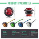 10 PCS MK-009 3/4 inch Car / Truck 3LEDs Side Marker Indicator Lights Bulb Lamp (Yellow Light)
