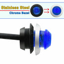 10 PCS MK-118 3/4 inch Metal Frame Car / Truck 3LEDs Side Marker Indicator Lights Bulb Lamp (Blue Light)