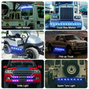10 PCS MK-118 3/4 inch Metal Frame Car / Truck 3LEDs Side Marker Indicator Lights Bulb Lamp (Blue Light)
