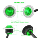 10 PCS MK-118 3/4 inch Metal Frame Car / Truck 3LEDs Side Marker Indicator Lights Bulb Lamp (Green Light)