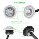 10 PCS MK-118 3/4 inch Metal Frame Car / Truck 3LEDs Side Marker Indicator Lights Bulb Lamp (White Light)