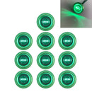 10 PCS MK-119 3/4 inch Metal Plating Frame Car / Truck 3LEDs Side Marker Indicator Lights Bulb Lamp(Green Light)