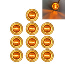 10 PCS MK-119 3/4 inch Metal Plating Frame Car / Truck 3LEDs Side Marker Indicator Lights Bulb Lamp(Yellow Light)