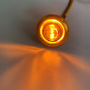 10 PCS MK-119 3/4 inch Metal Plating Frame Car / Truck 3LEDs Side Marker Indicator Lights Bulb Lamp(Yellow Light)
