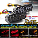 2 PCS KC670 Motorcycle Integrated Flashing Turn Signal Brake Tail Light for Honda MSX125 CBR650F CTX700(Transparent)