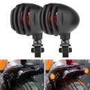 2 PCS PE-ZJ502 Motorcycle Metal Fence Turn Signal Light (Red)