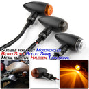 2 PCS KC805 Motorcycle Retro Metal Turn Signal Light (Transparent Black)