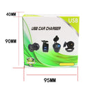 2 PCS Switch Type Dual USB 3.1A Car Charger 12-24V (Red Light)