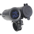 3 PCS Dual USB 3.1A Car Charger 9-30V with Temperature Voltage Holder(Blue Light)