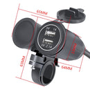 3 PCS Dual USB 3.1A Car Charger 9-30V with Temperature Voltage Holder(Blue Light)