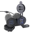 3 PCS Dual USB 3.1A Car Charger 9-30V with Temperature Voltage Holder(Blue Light)