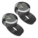 2 PCS Motorcycle 22-25mm Handlebar Clock Quartz Watch with Lock (Black)