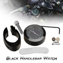 2 PCS Motorcycle 22-25mm Handlebar Clock Quartz Watch with Lock (Black)