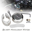 2 PCS Motorcycle 22-25mm Handlebar Clock Quartz Watch with Lock (Silver)