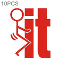 10 PCS Car Body Bumper IT FUNNY JDM Vinyl Decal Window Reflective Sticker, Size: 13x10cm (Red)