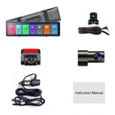 T70 Car 12 inch 2.5K HD 3-recording Rearview Mirror Bluetooth Driving Recorder with Carplay Function