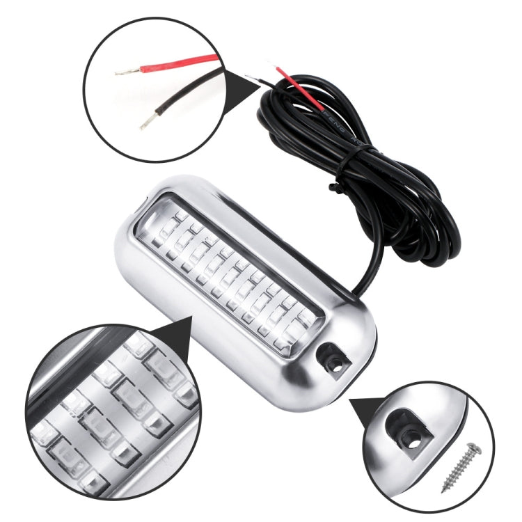 2 PCS MK-027 Ship / Yacht 10-30V 27LEDs Waterproof Stainless Steel Underwater Light(Blue Light)
