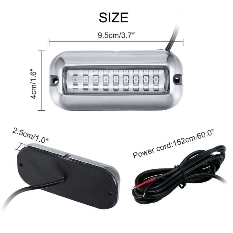 2 PCS MK-027 Ship / Yacht 10-30V 27LEDs Waterproof Stainless Steel Underwater Light(Blue Light)