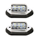 2 PCS MK-257 Car Van Bus Trailer LED Taillight Side Light 12-30V 6LEDs License Plate Light (Silver)