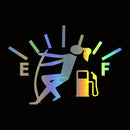 10 PCS Female Pull Fuel Tank Pointer To Full Hellaflush Reflective Vinyl Car Sticker (Colour)