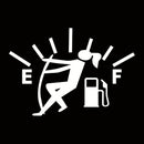 10 PCS Female Pull Fuel Tank Pointer To Full Hellaflush Reflective Vinyl Car Sticker (White)