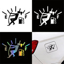 10 PCS Female Pull Fuel Tank Pointer To Full Hellaflush Reflective Vinyl Car Sticker (White)