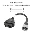 Motorcycle OBD 16PIN Female to 6PIN Connector Cable for Suzuki