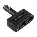 QC 3.0 Dual USB Ports 6A with 2 Socket Cigarette Lighter Splitter Car Charger