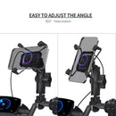 ZH-1558A2 Motorcycle Handlebar X-shape Aluminum Alloy Qi Wireless Charging Phone Holder