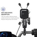 ZH-1558A2 Motorcycle Handlebar X-shape Aluminum Alloy Qi Wireless Charging Phone Holder