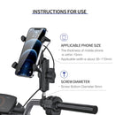 ZH-1558C2 Motorcycle M8 Ball Joint X-shape Aluminum Alloy Qi Wireless Charging Phone Holder
